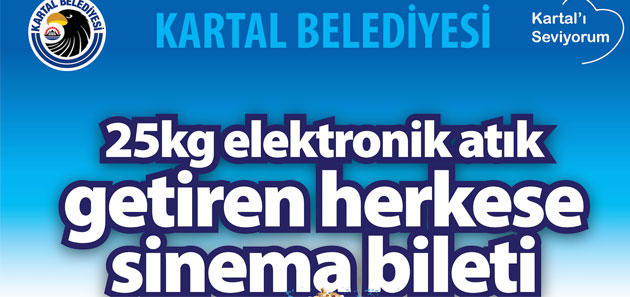25 Kilogram Elektronik Atık Getirene  Sinema Bileti Hediye
