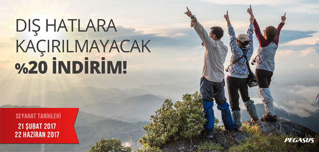 Pegasus’tan yurt dışındaki tüm hatlarda %20 indirimli uçuran kampanya