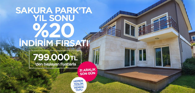 Sakura Park’ta Ağustos Fiyatlarıyla %20 indirim, Hemen teslim, hemen tapu
