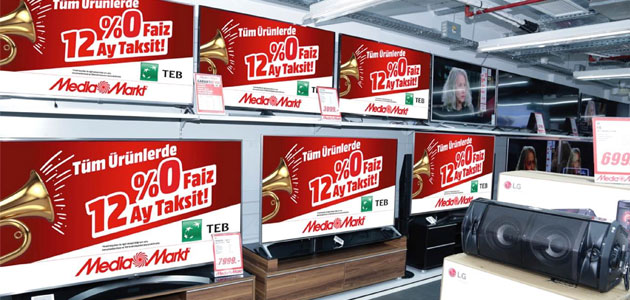  MediaMarkt’ta Tüm Ürünlerde  TEB’den % 0 Faiz ve 12 Ay Taksit!
